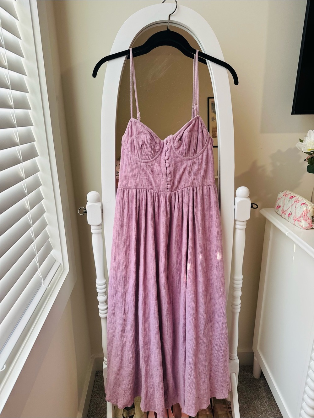 Astr Soft Mauve Pink Maxi Dress with adjustable Spaghetti Straps